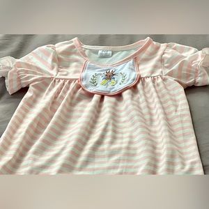 Pink White Stripe Bunny Dress/Tunic
